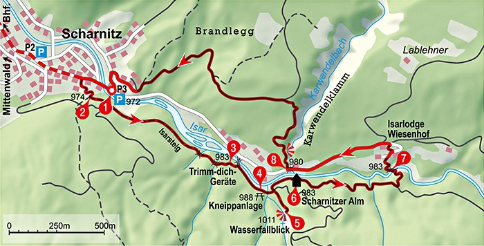 Erlebniswandern Münchner Berge 2; Tour: Isarsteig und Karwendelbach Rundweg von Scharnitz